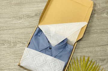 Giấy gói quần áo có in logo và họa tiết theo yêu cầu của khách hàng